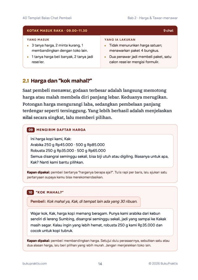 Contoh halaman 40 Templat Balas Chat Pembeli