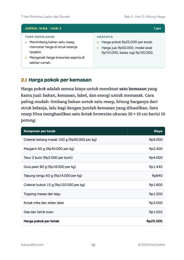 Contoh halaman 7 Hari Pertama Jualan dari Rumah