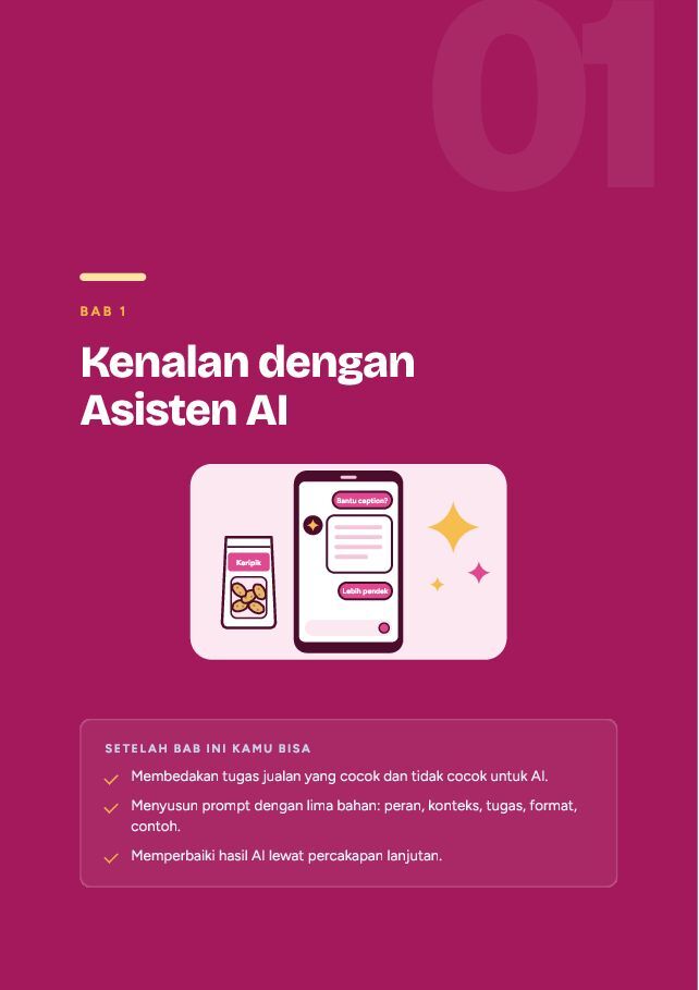 Contoh halaman Pakai AI untuk Jualan UMKM