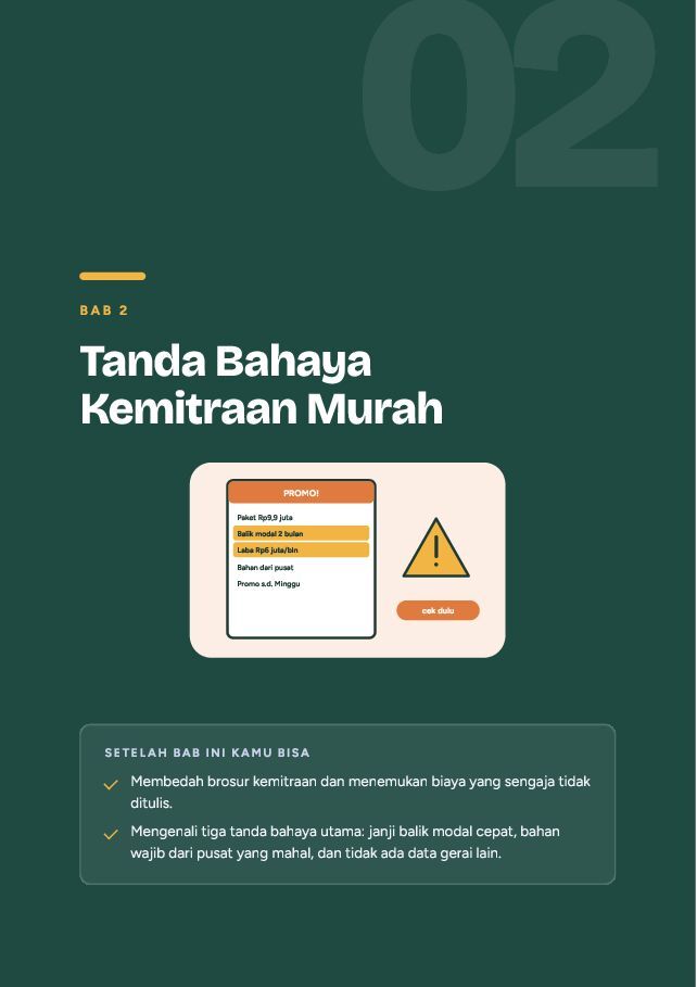 Contoh halaman Cek Dulu Sebelum Beli Franchise dan Kemitraan