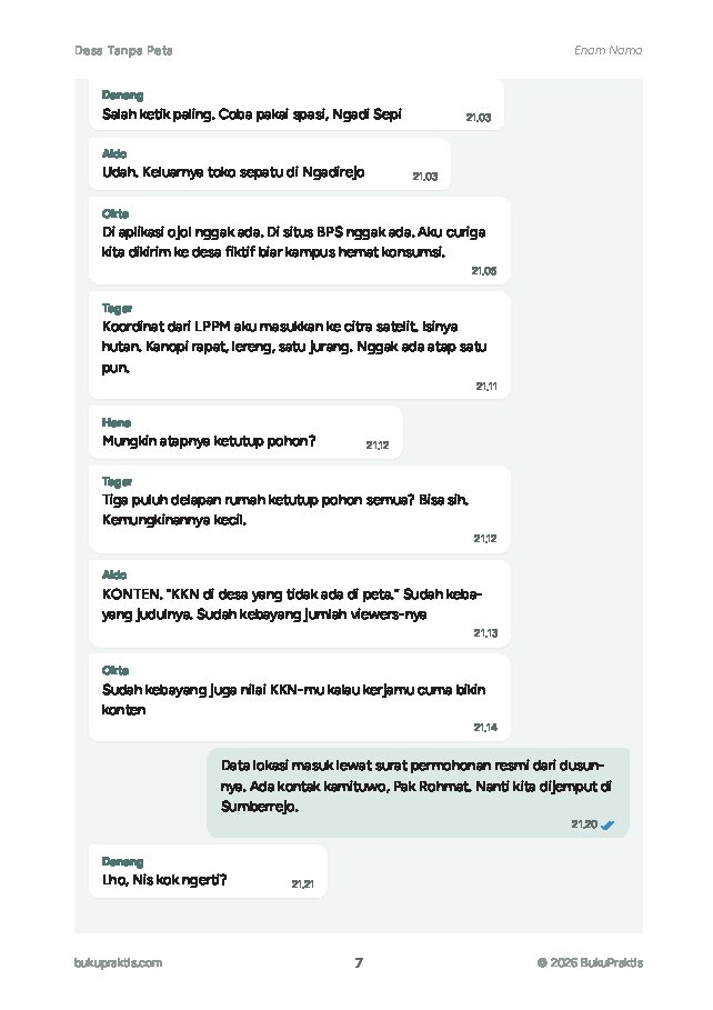 Contoh halaman Desa Tanpa Peta