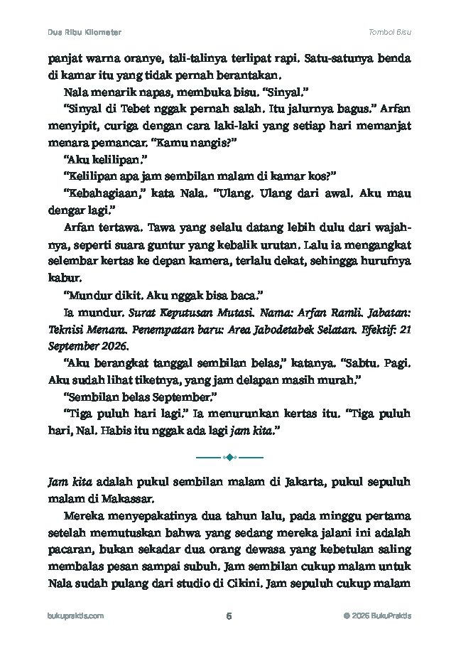 Contoh halaman Dua Ribu Kilometer