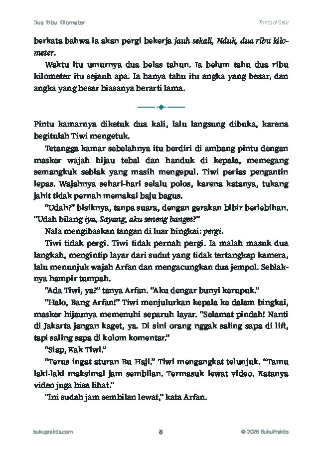 Contoh halaman Dua Ribu Kilometer