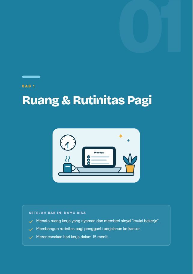 Contoh halaman Kerja Remote yang Produktif