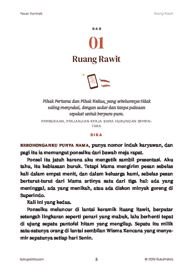 Contoh halaman Pacar Kontrak