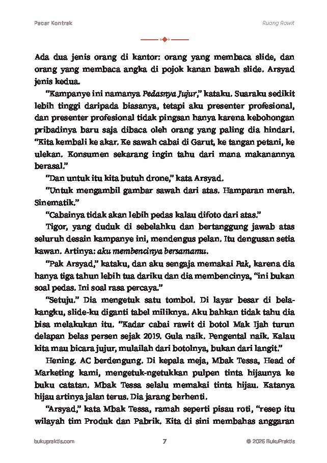 Contoh halaman Pacar Kontrak