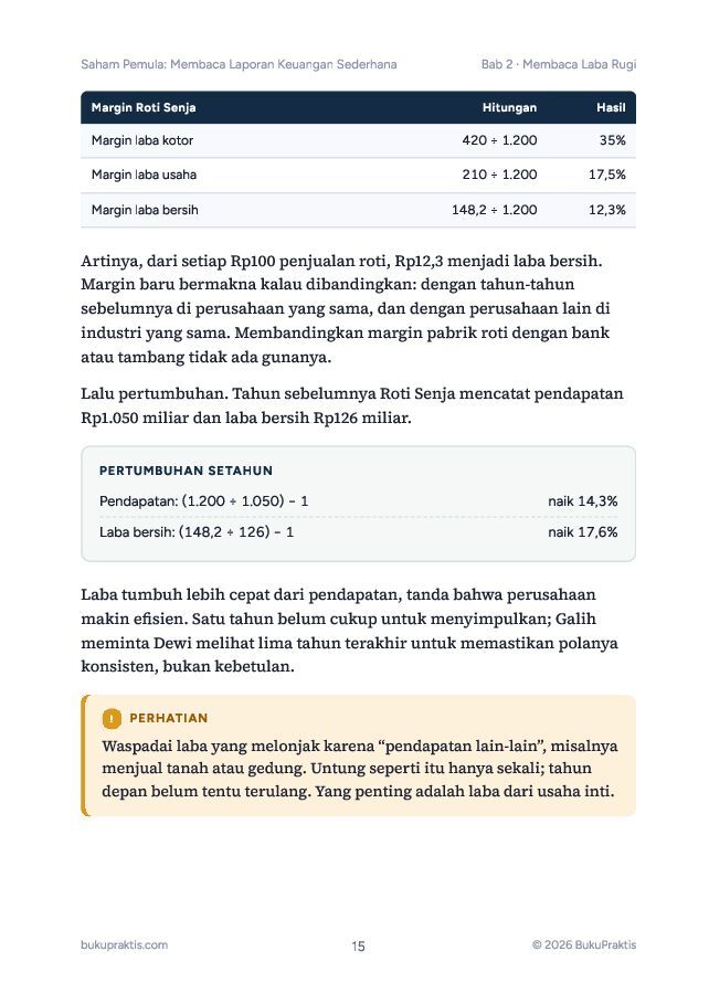 Contoh halaman Saham Pemula: Membaca Laporan Keuangan Sederhana