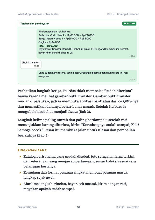 Contoh halaman WhatsApp Business untuk Jualan